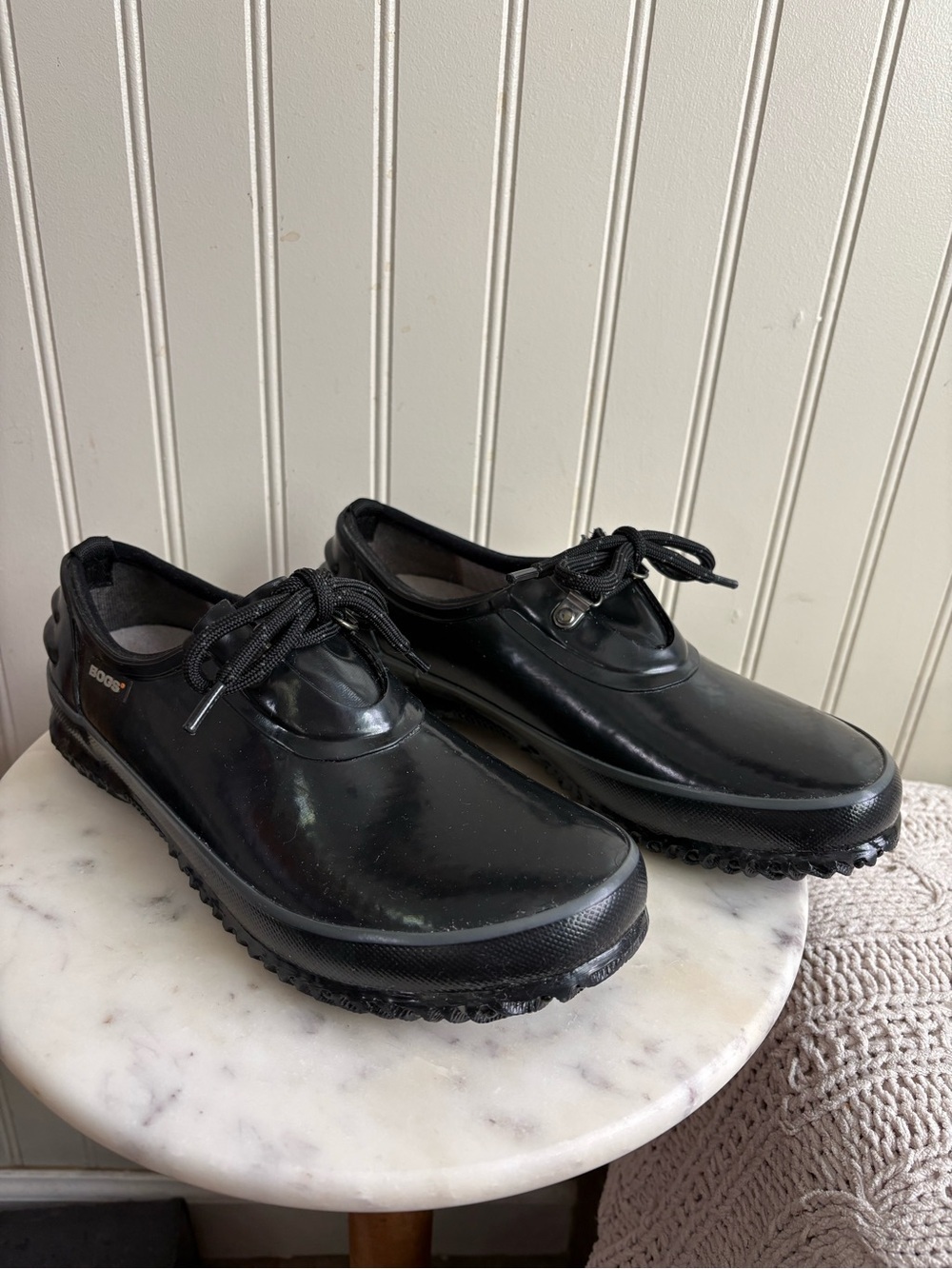 Bogs Urban Farmer Waterproof Rubber Lace Up Garden Shoes Women’s 7 Black Outdoor